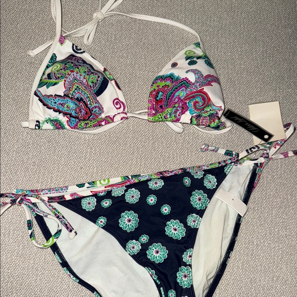 Colorful Paisley and Floral Bikini Set